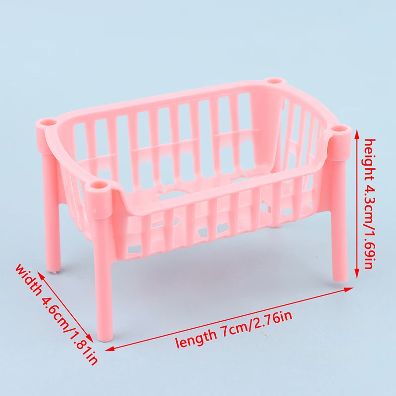 Mini cestas de almacenamiento para casa de muñecas, modelo de cesta apilable para decoración de casa de muñecas, juguetes de juego de simulación para niños, 1/12