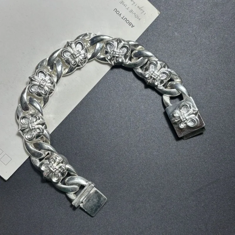 Vintage Embossed Carved Rugged Multi-element Bracelet, Bold European American Style, Versatile Trendy Hand Jewelry
