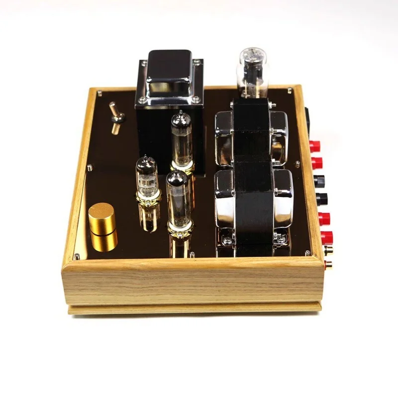 Wood Frame Mirror Top Class A Vacuum Tube Amplifier Warm Sound Compact Desktop Audiophile HiFi Tube Amp