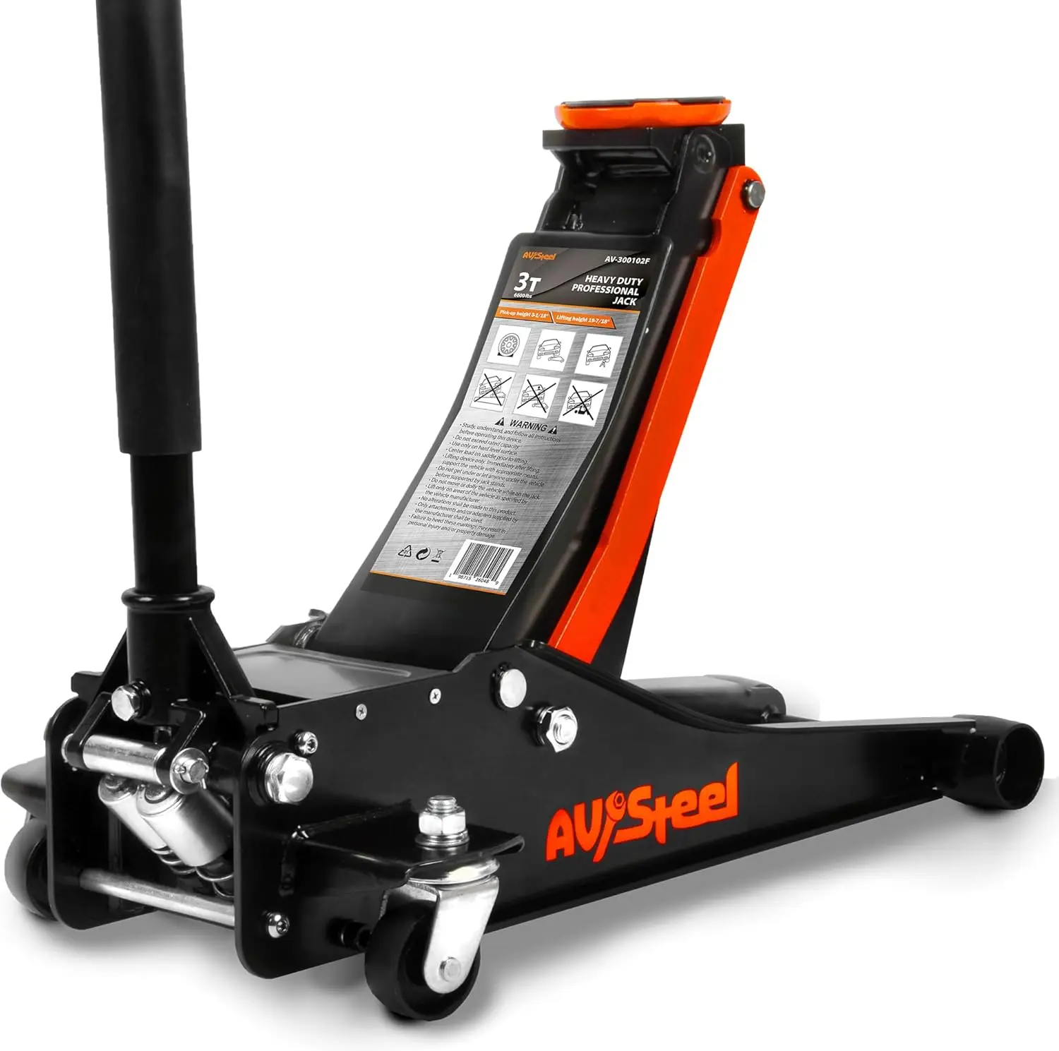 

3 Ton Low Profile Hydraulic Floor Jack, 6600 lbs Capacity, Dual Piston Quick Lift for Cars and SUVs