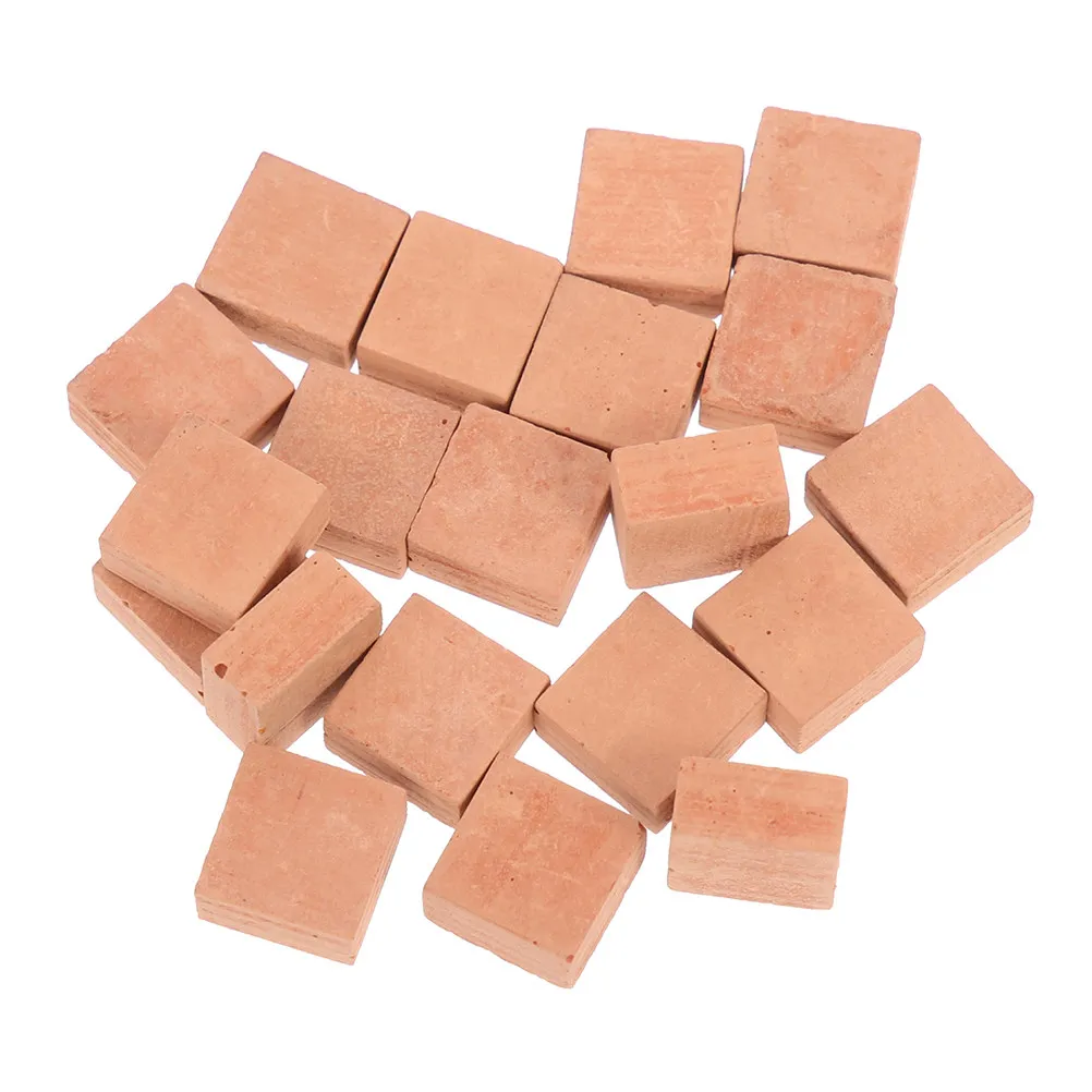 30Pcs Mini Red Bricks Artificial Simulation Sand Table Accessories for DIY House Building Micro Landscape Crafts