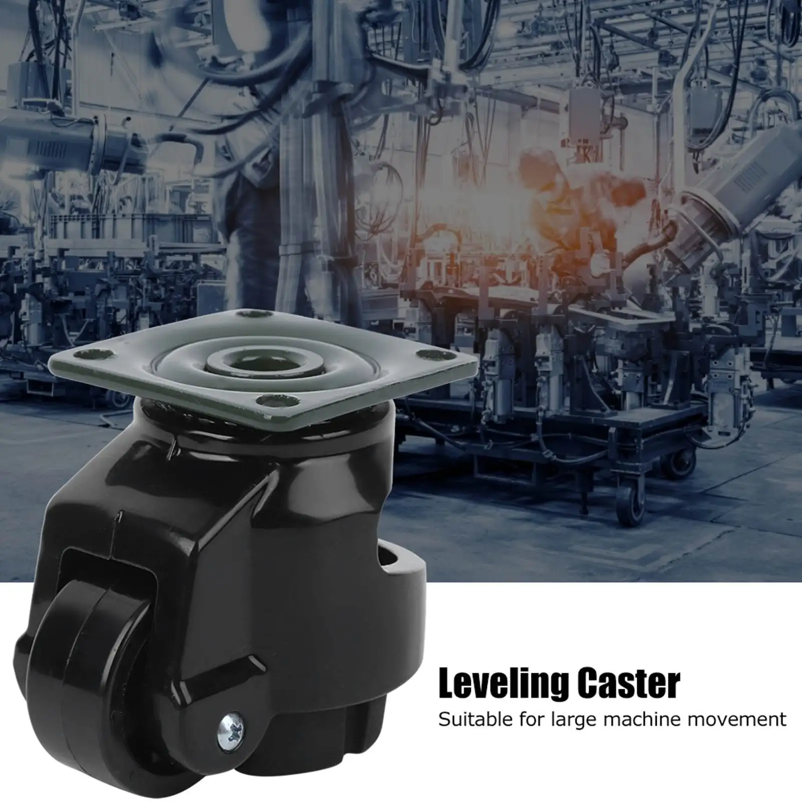 4pcs-level-adjustment-caster-gd‑40f-heavy-duty-industrial-roller-wheel-leveling-caster-wheels-black