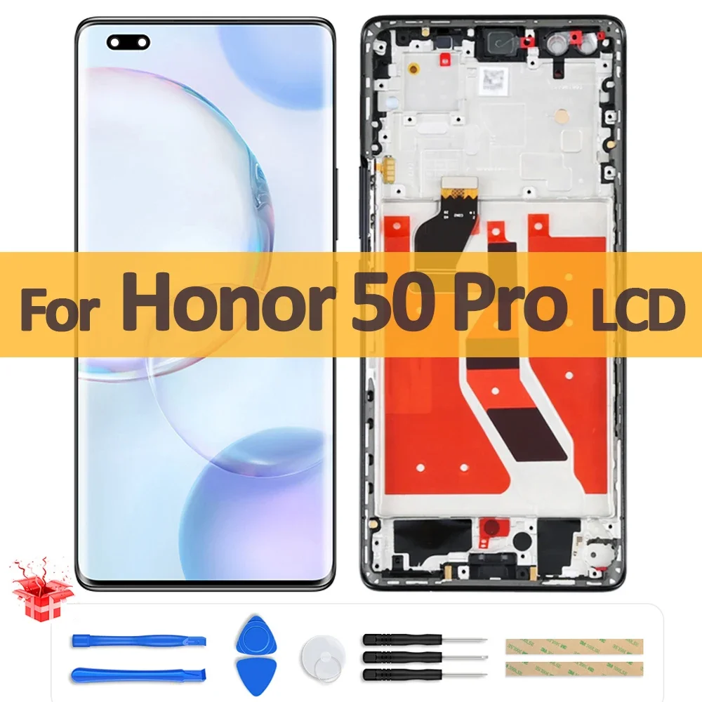 

ЖК-дисплей 6,72 "для Huawei Honor 50 Pro, дисплей с сенсорным дигитайзером в сборе для Honor 50Pro, Ремонт ЖК-дисплея, замена, оригинал