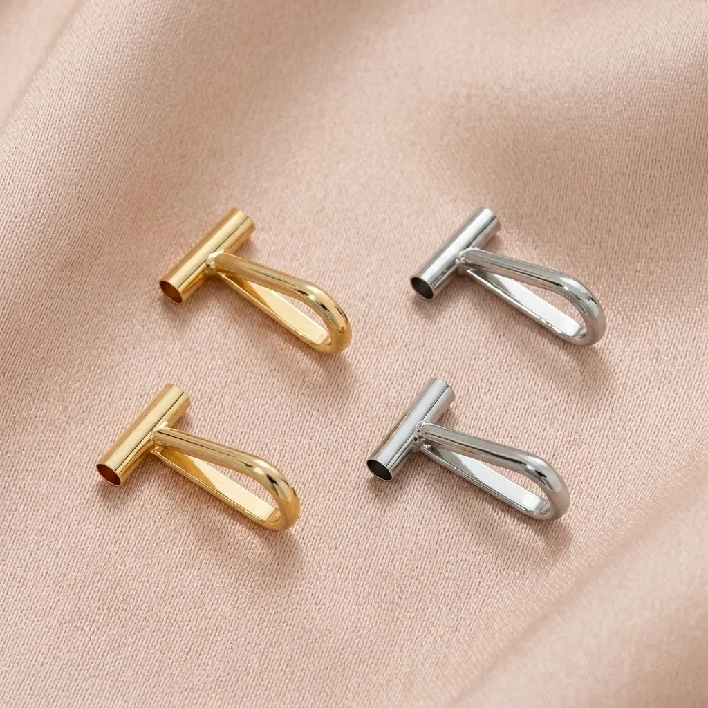 2pcs 14K Gold Pin to Pendant Converter Brass Brooch Pendant Converters Brooch Converters for Changing Brooches Pins to Pendant