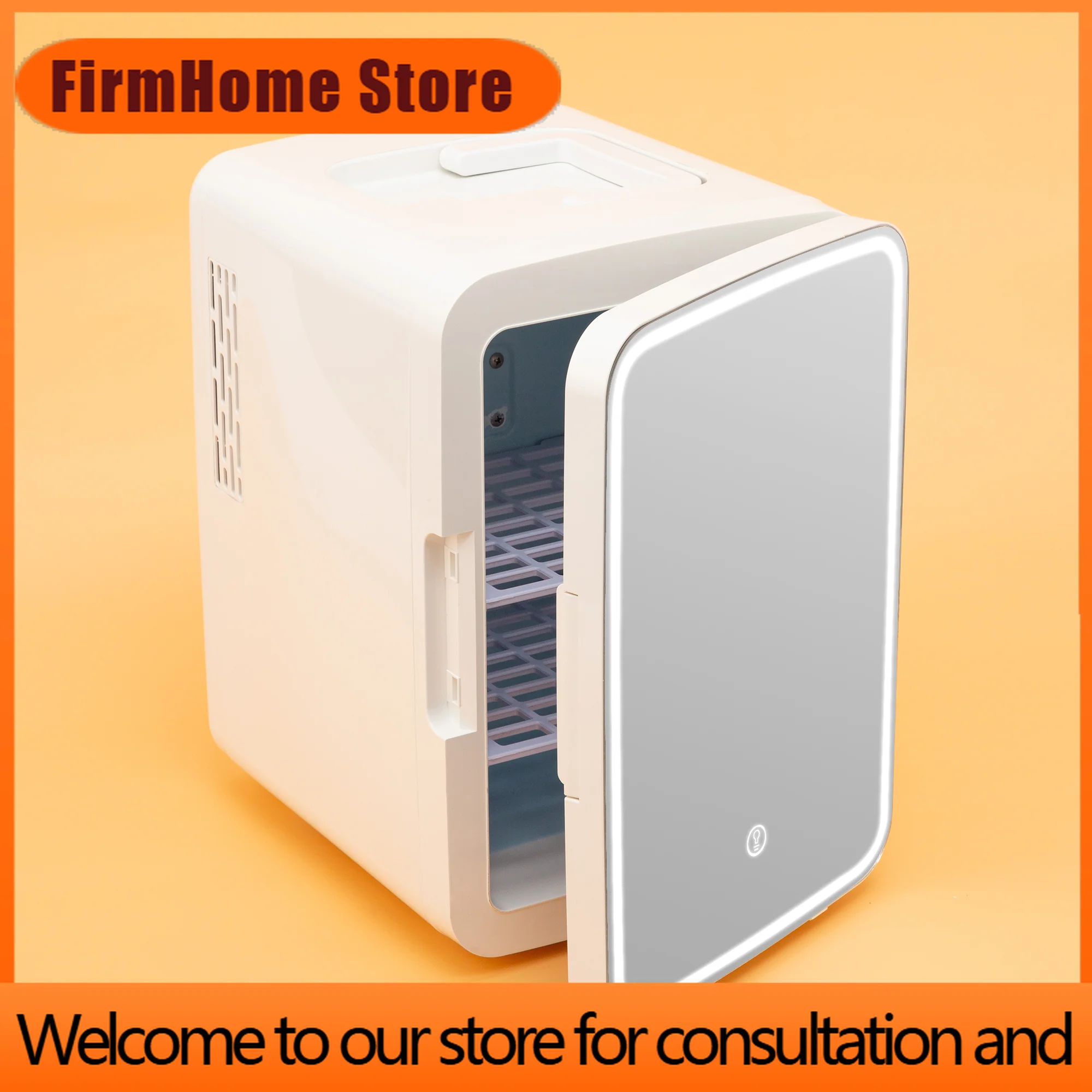 FirmHome Store10L Portable Thermoelectric Refrigerator - Mini Fridge For RV/Camping/Hotel (12V/24V DC & 110V AC, Compact Design,