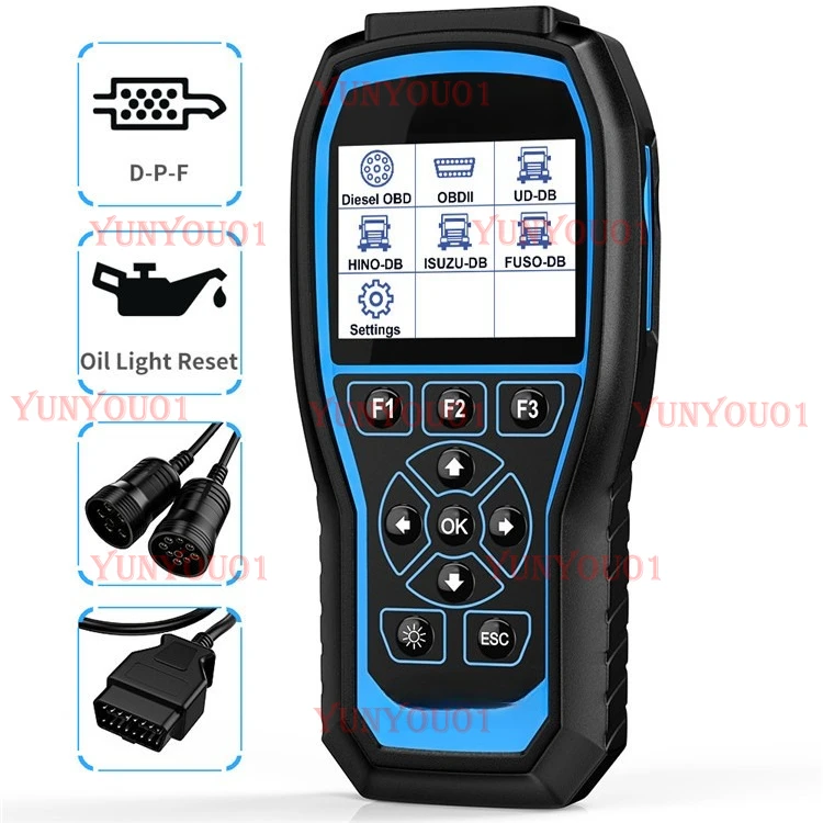 Heavy Duty Diesel Truck Scanner DPF Recycled Car 2-in-1 OBD2 Diagnostic Tool