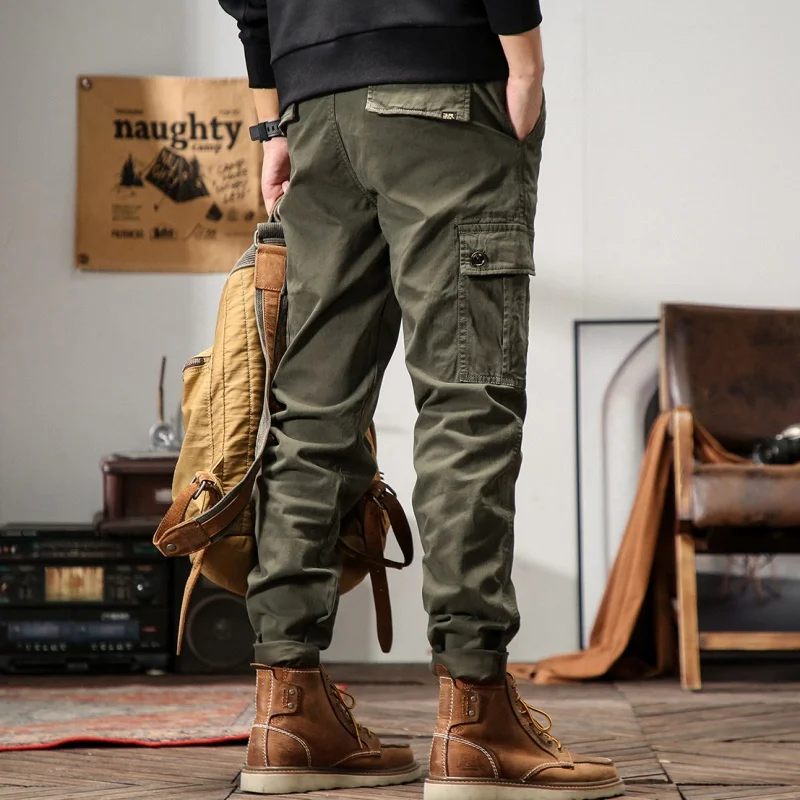 6 Pockets Work Mens Cargo Pants Boggy Black Khaki Tactical Military Safari Army Green joggers Trousers For Male 36 38