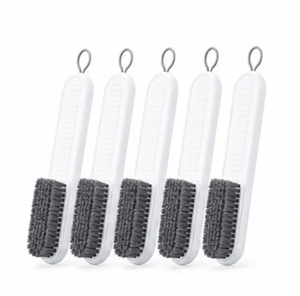 5Pcs Multifunctional Shoes Brush Long Handle Soft Bristles Easy Grip Lanyard Design for Clothing Cleaning Shoes Cleaner
