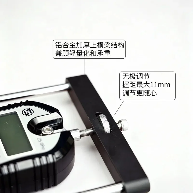 Stainless‑Steel Black Adjustable Grip‑Distance Dynamometer Peak Lock Sliding‑Structure Hand‑Grip Strength Tester Tool
