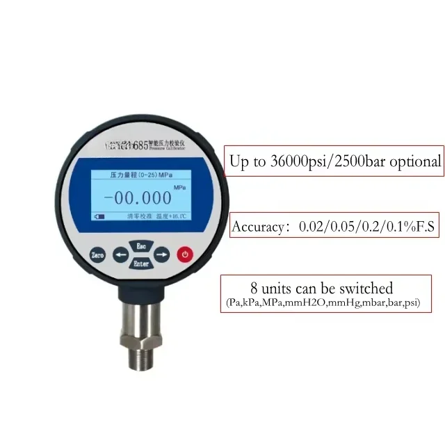 High Accuracy Vaccum Digital Pressure Gauge Menometer Differential Pressure Gauge Calibrator with Data Logger