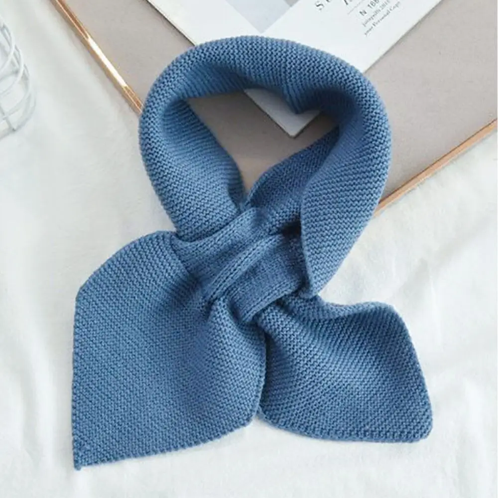 Winter Knitted Cross Scarf Warm Windproof Turtleneck Detachable Casual Neck Warmer Women
