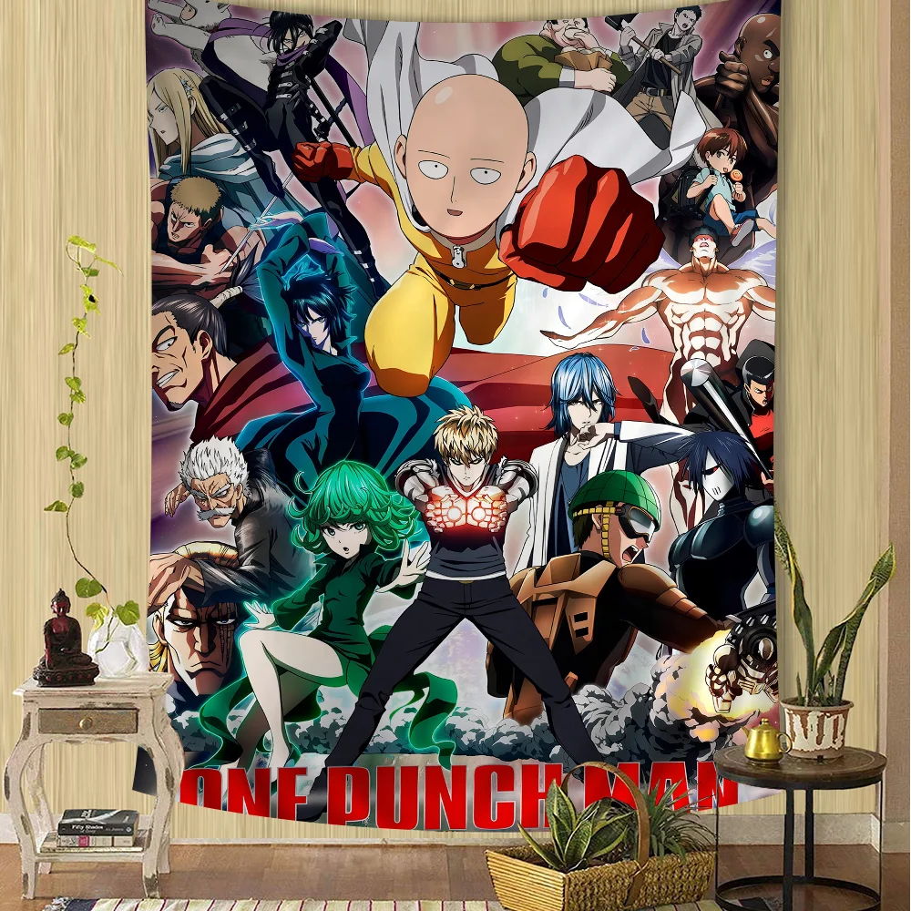 One Punch Man Saitama Cartoon Tapestry Art Science Fiction Room Home Decor Wall Hanging Home Decor