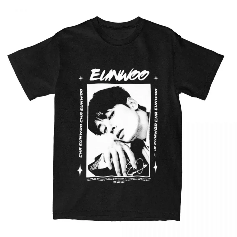 Y2K Eunwoo Astro Cha Eun Woo Singer Accessories Shirt For Men Women Kpop Funny Cotton Printed Tee Shirts