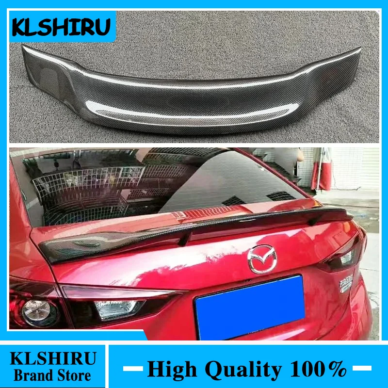 High Quality Carbon Fiber Rear Trunk Wing Spoiler Car Accessories Fit for Mazda 3 Axela Sedan 4Doors 2014 2015 2016