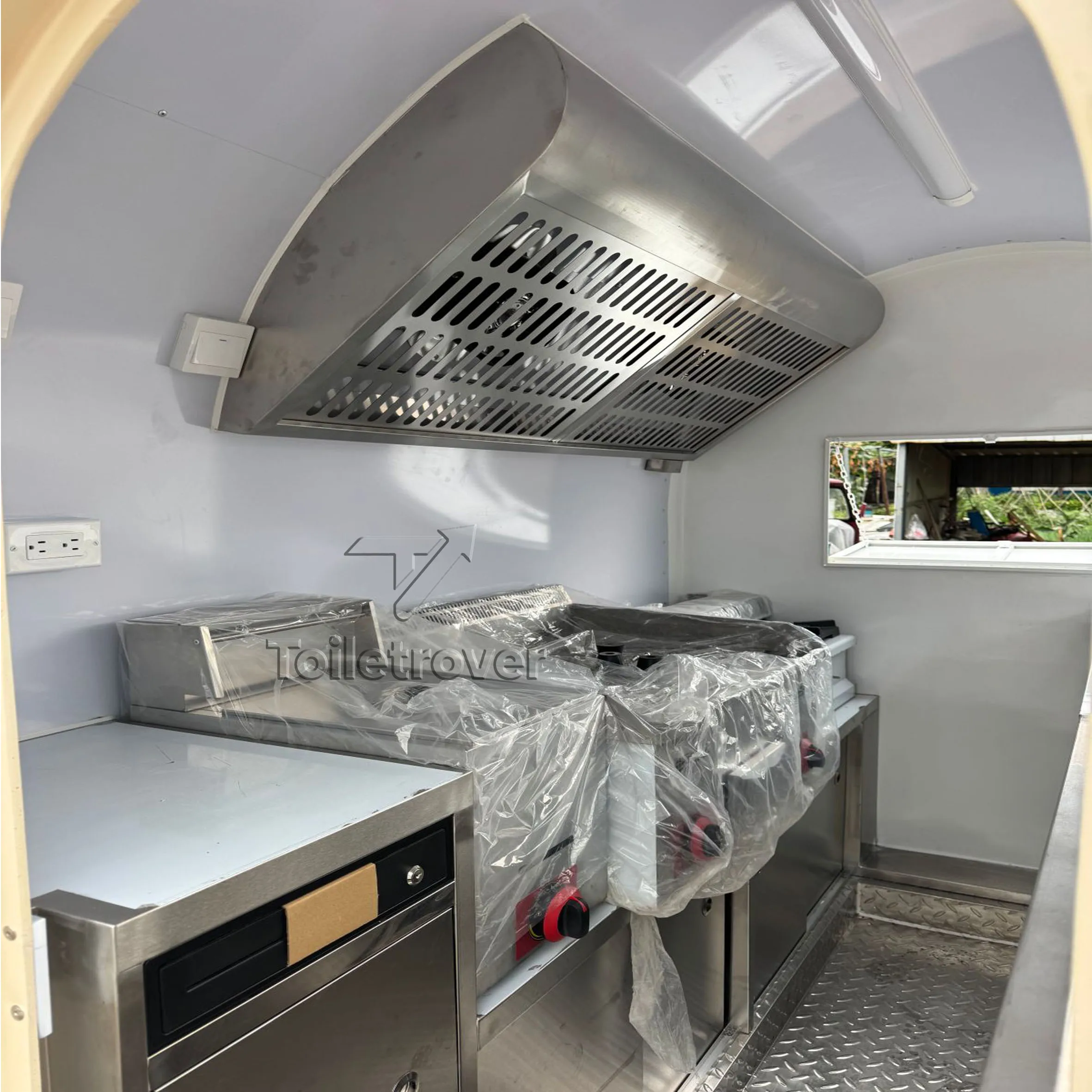 شاحنة طعام متنقلة للبيع مقطورة طعام الشارع مع معدات مطبخ كاملة وشحن سريع