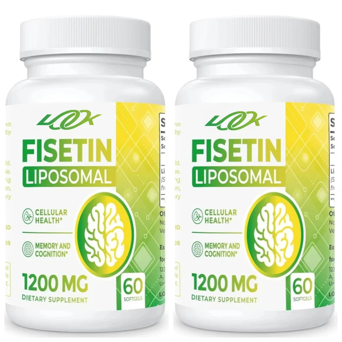 

Fisetin 1200mg Liposome 98% Pure Fisetin Polyphenolic Antioxidant Immune Health Aging Cognitive Support Non GMO 60 Capsules