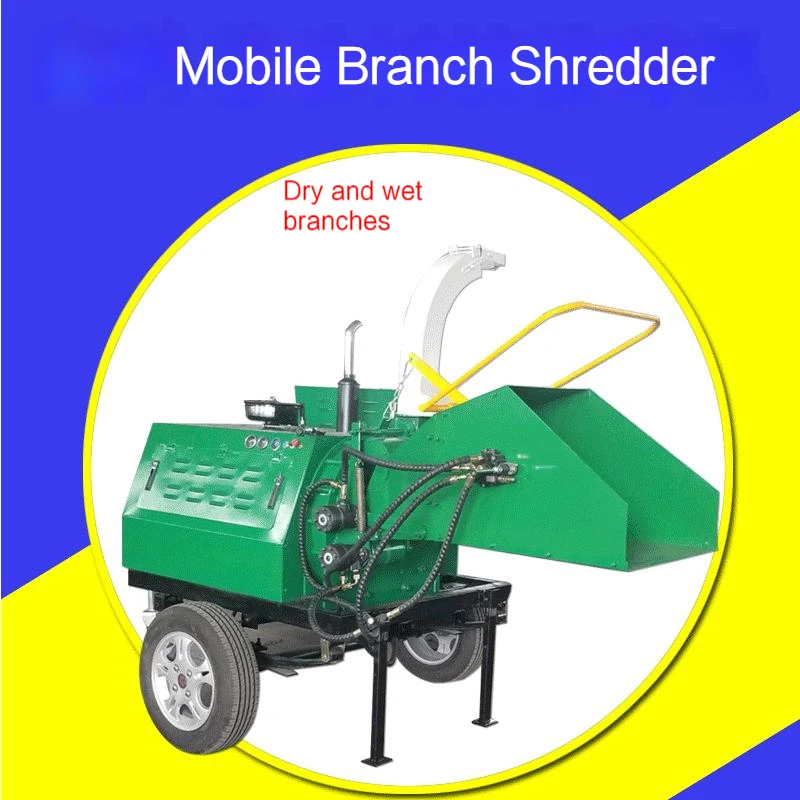 Model XPY-600 Edible Mushroom Sawdust Sawdust Comprehensive Wood Feed Crusher Diesel Mobile Wood Branch Crusher Shredder