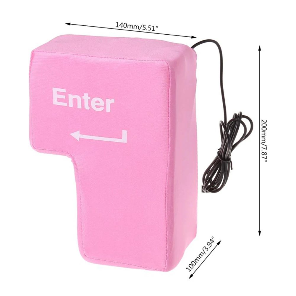 USB Enter Key Vent Pillow Soft Computer Button Return Key Decompression Pillow Stress Relief  for Programmer
