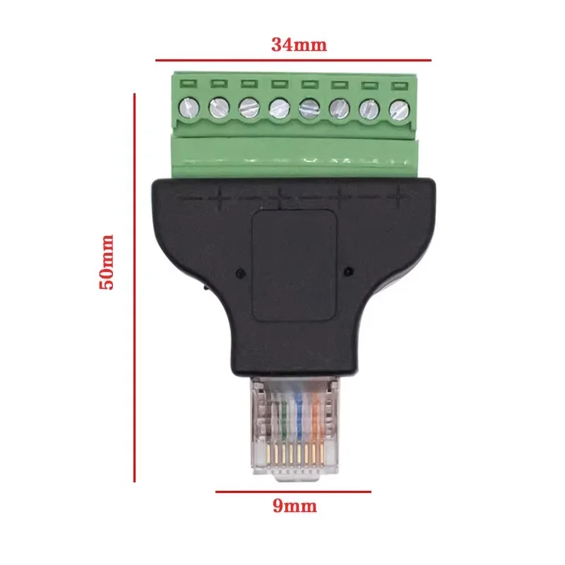RJ45 8 Pin Terminal Ethernet Converter Crystal Modular Crimps Network Line Plug RJ45 Male/Female Extend Adapter
