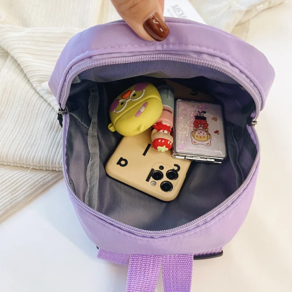 Women Backpack Solid Color Preppy Style Backpack Student School Traveling High Capacity Handbags Nylon Material Knapsack