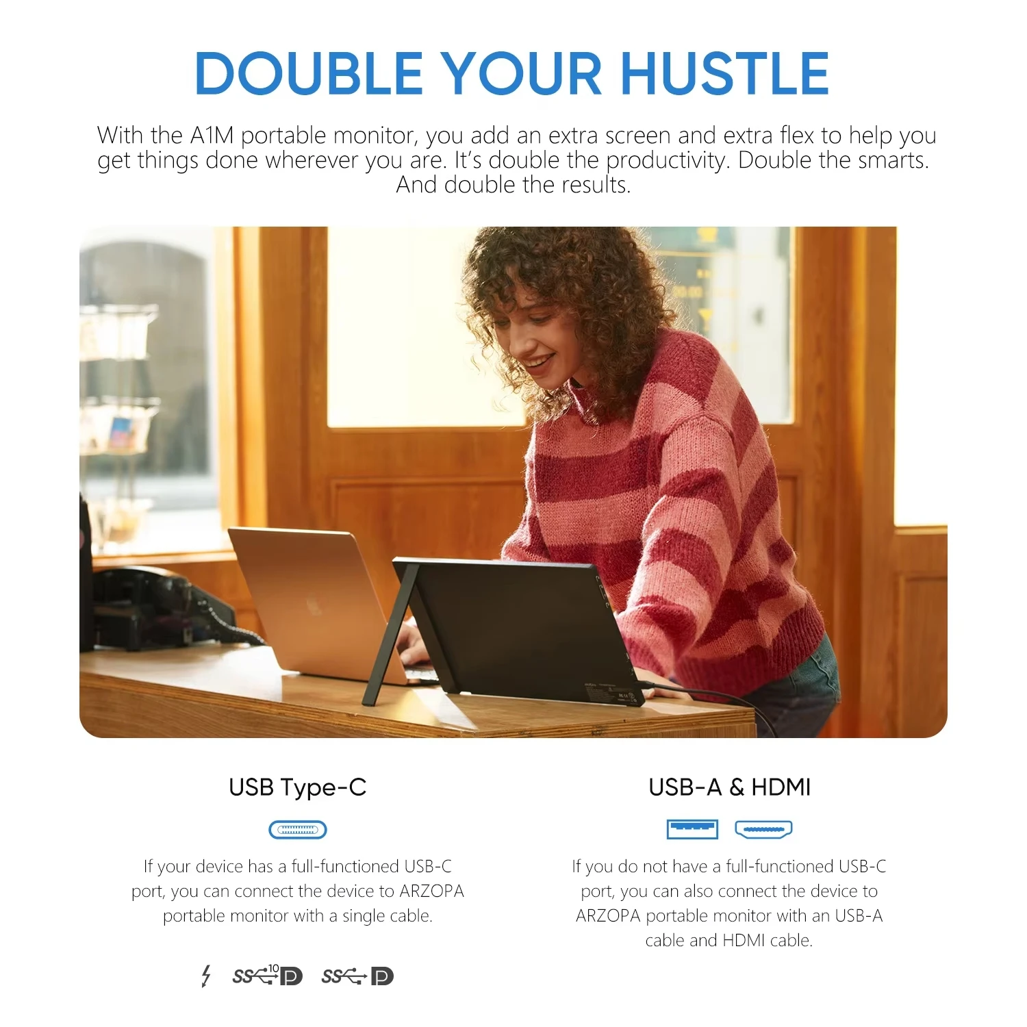 شاشة ARZOPA مقاس 17.3 بوصة 1080P FHD شاشة IPS محمولة شاشة خارجية مع HDMI صغير من النوع C لأجهزة الكمبيوتر المحمول Mac PC Xbox PS Switch #3