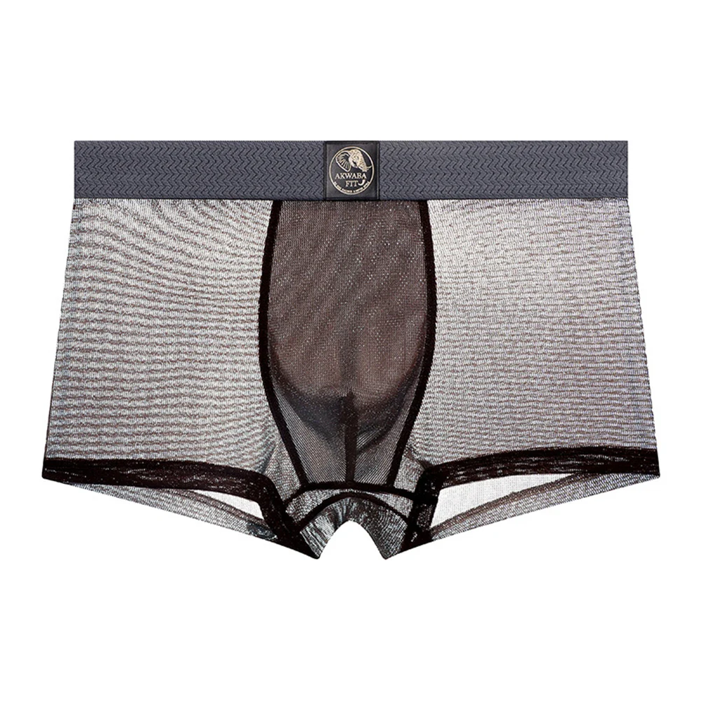 

Men For Shimmer Mesh Hot Hot Lingerie Sheer Boxer Shorts Ultra-ThinUnderwear For Man Elastic Breathable Underpants Men's Panties
