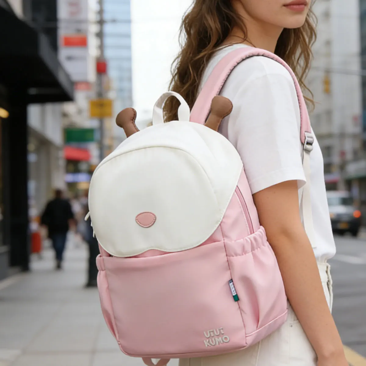 

UiUi KUMO Cute backpack Protecting The Spine for Girls, Schoolgirls and Ladies, Multi-Pocket Student School Bag