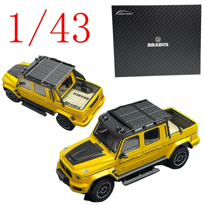 

AR Литая под давлением модель автомобиля из сплава Brabus в масштабе 1/43 Brabus G800 XLP Пикап Желтый игровой транспорт, игрушки для мальчиков, подарок, оригинальная коробка