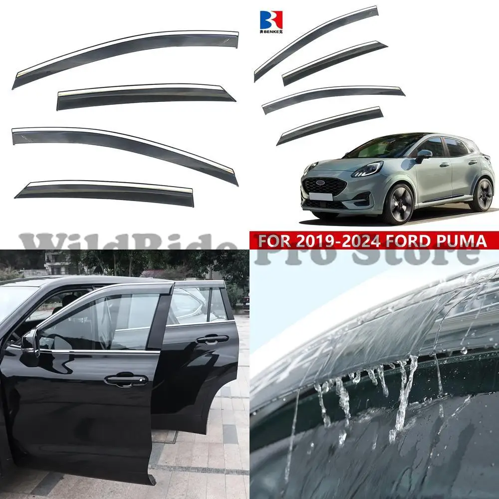 

1 комплект для Ford Puma 2019-2024, автомобильные аксессуары, оконный солнцезащитный козырек, вентиляционный козырек от дождя