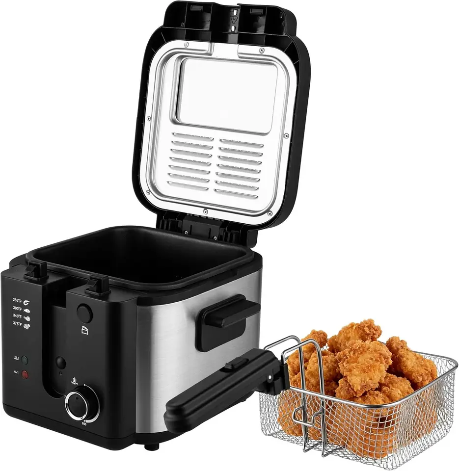 1500W Electric Deep Fryer with Adjustable Temperature