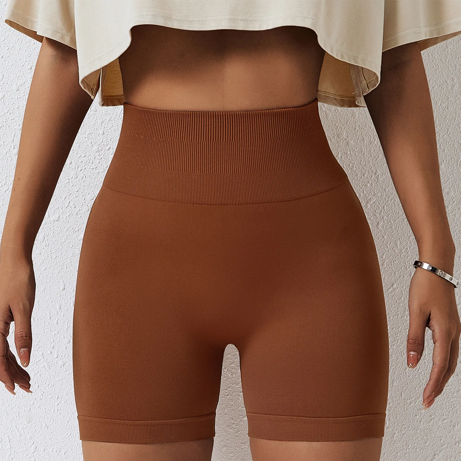 

Seamless Women's Yoga Shorts Running High Waist Abdominal Pull-In Buttock Lifting Sports Shorts Gym Push-Up Shorts Women