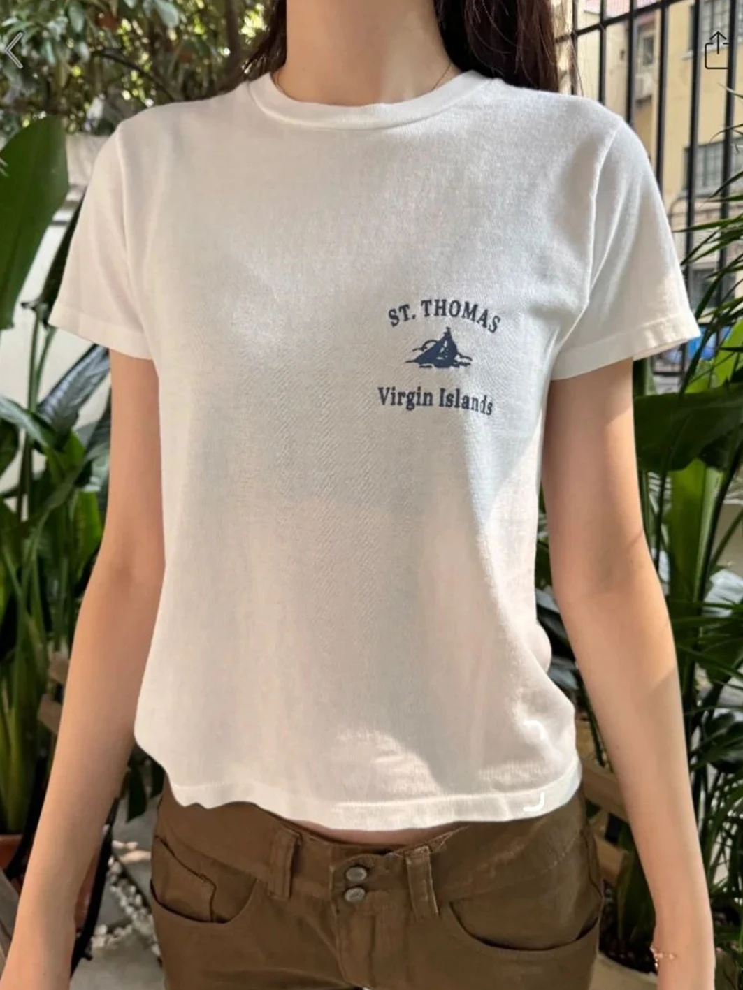

Letter Sailboat Print White Short Sleeve T Shirt Women Vintage Cotton O-Neck Loose Casual Tees Y2k Streetwear Summer Crop Top