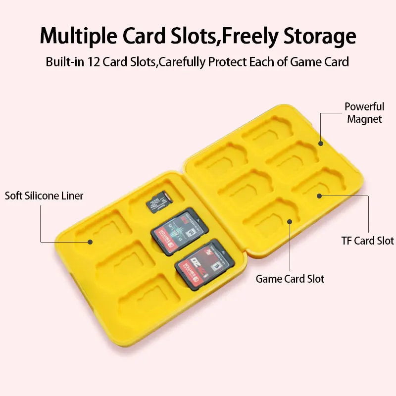 Fashion Magnetic Game Cards Storage Case For Nintendo Switch Oled 12 in 1 TF SD Card Pure Color Protective Cover Box Accessories