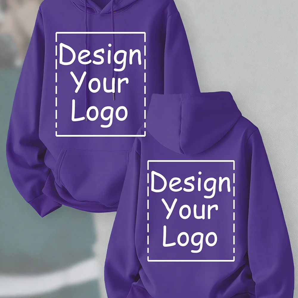Personalized Customized Images Printed Text Men's Hoodies Casual Autumn Hoody Oversized Fleece Streetwear DIY Team Clothing
