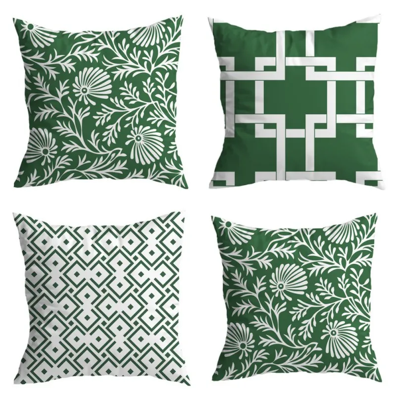 

Pillow Case Green Leaves Pattern Printed Pillowcases Polyester Pillow Shams 45x45CM for Home Decor Living Room Sofa Bedroom Car