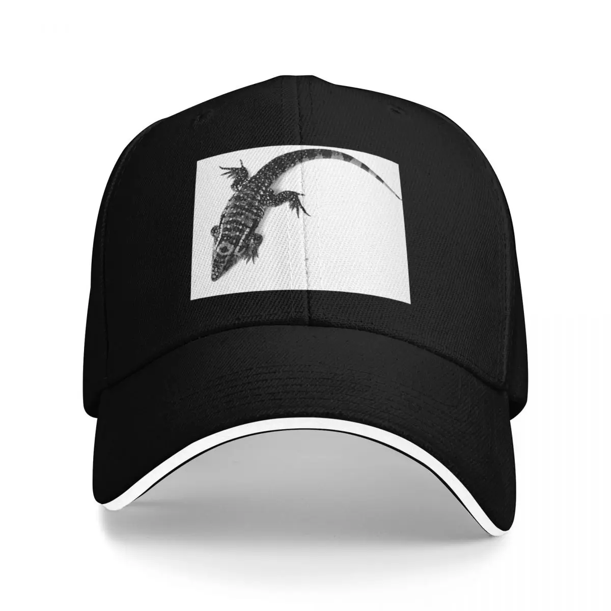 

Black and White Tegu Lizard Baseball Cap Golf Hat Cosplay Military Cap Man Female Men's
