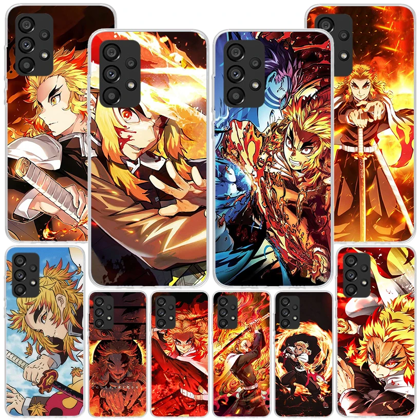 Demon Slayer Rengoku Kyoujurou Phnoe Case for Samsung Galaxy A14 A54 A34 A24 A13 A53 A33 A23 A52 A12 A32 A22 A03S A02S A04S Uniq