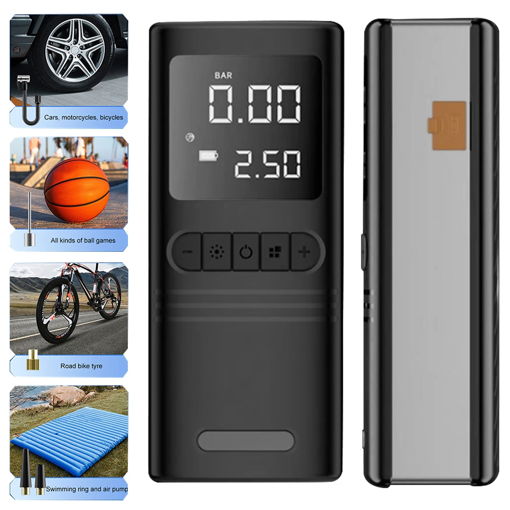 150PSI Electric Tire Pump with Light Jump Starter Portable Car Inflator Pump Power Display Bicycle Air Compressor for Car Tires