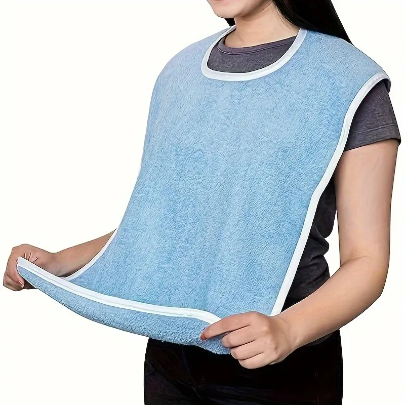 1/2pcs Polyester Adult Bib Anti‑Dirty Mealtime Apron For Elderly Paralysis Patient Reusable Dining Scarf