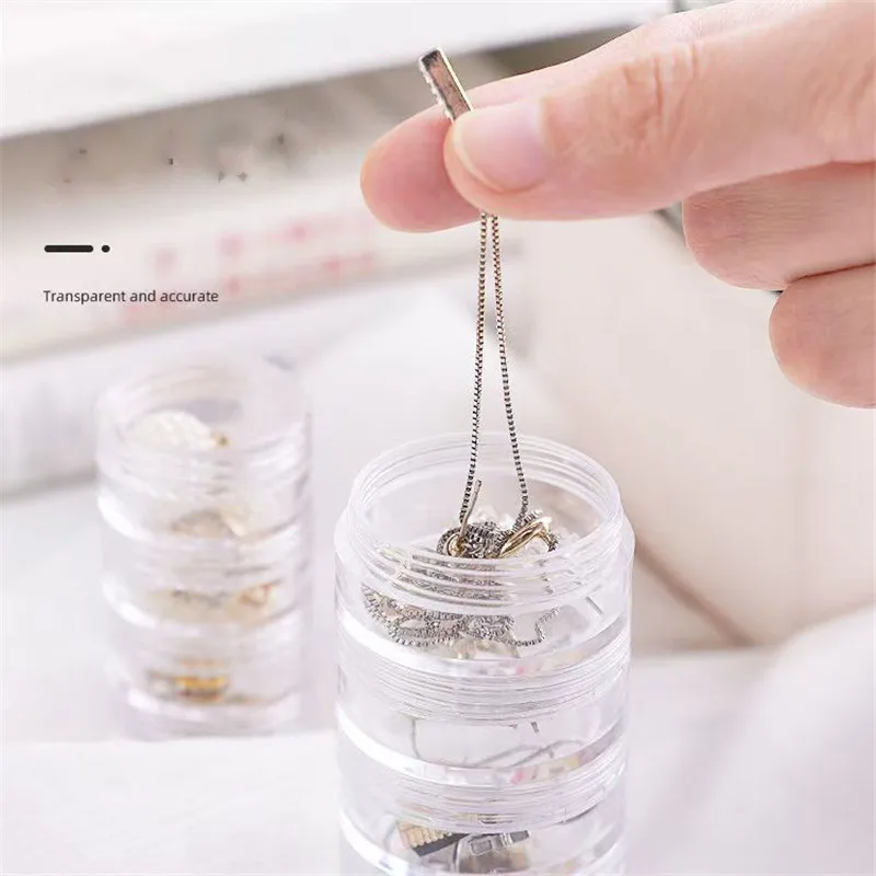 5/10 قطعة زجاجات إعادة الملء قابلة للتكديس-موزع محمول متعدد الأغراض لمجوهرات الأظافر كريم وجه تخزين متعدد الطبقات مانع للتسرب #6