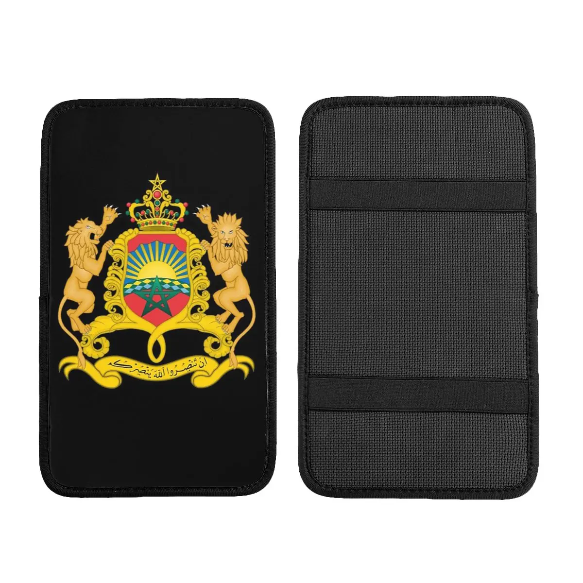 Morocco Of Arms National Moroccan Emblem Car Armrest Cover Mat Kingdom of Morocco Center Console Cover Pad Car Accessories