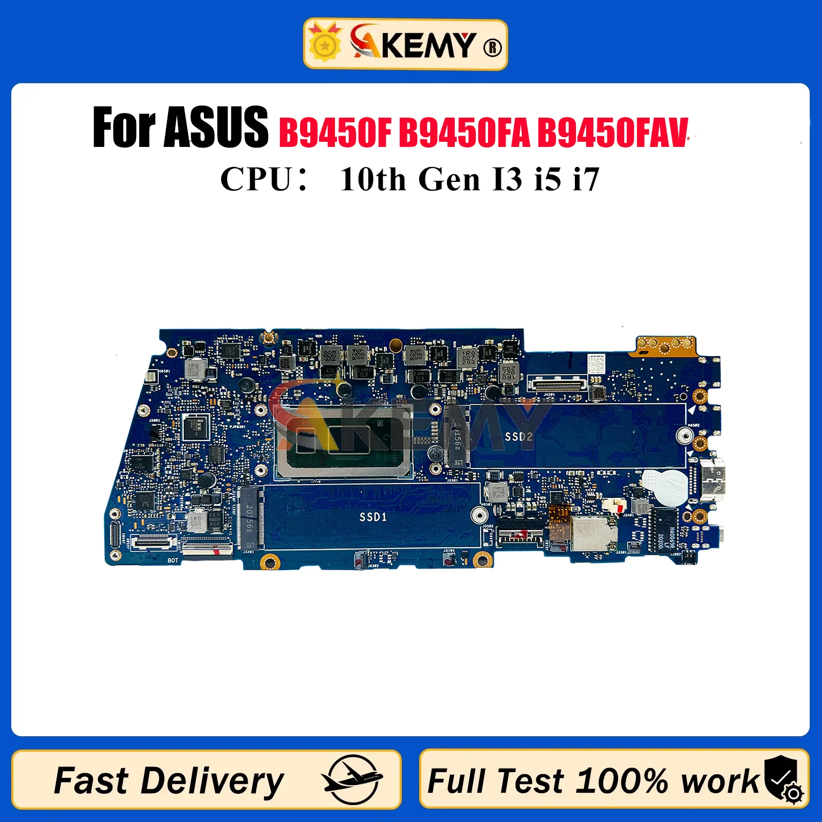 

B9450FA Laptop Motherboard For ASUS ExpertBook B9450F B9450FA B9450FAV Notebook Mainboard With 10th Gen I3 i5 i7 100% tests OK