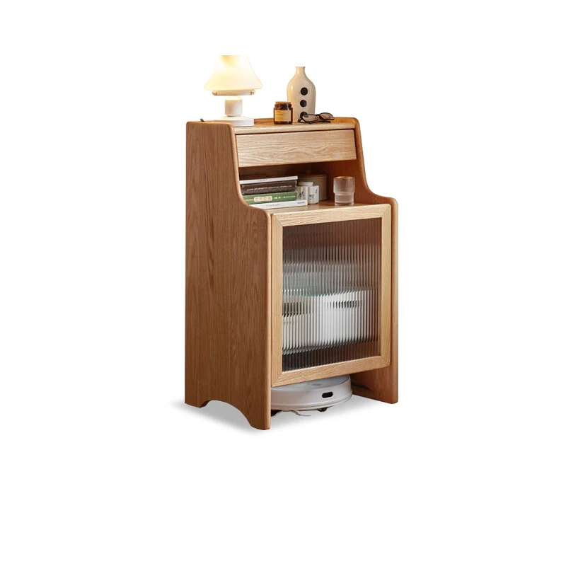 

Solid wood sweeping robot storage cabinet rack side cabinet sweeping cabinet base station