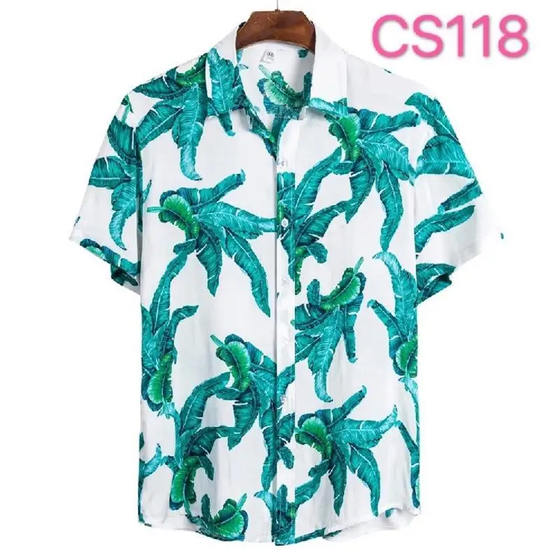 ملابس داخلية رجالية صيفية للشاطئ مطبوعة ort-Sved irt Hawaii Sle بياقة رفيعة عادية طويلة Sve للنساء