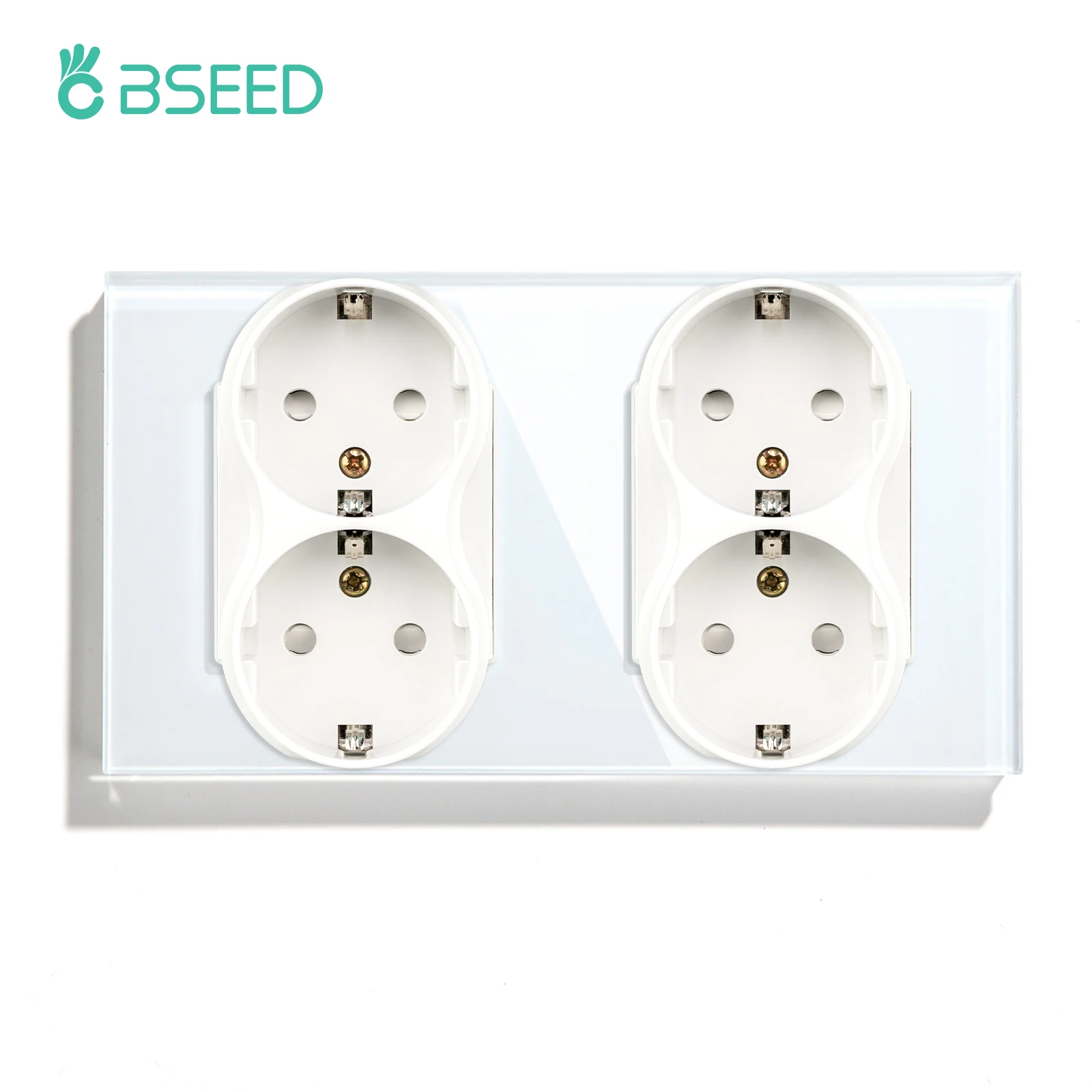 BSEED Einzelsteckdose EU-Wandsteckdosen Doppelsteckdosen USB Typ-C Telefonladegerät Glaspanel 1-Wege-Wandtastschalter Kinderschutz