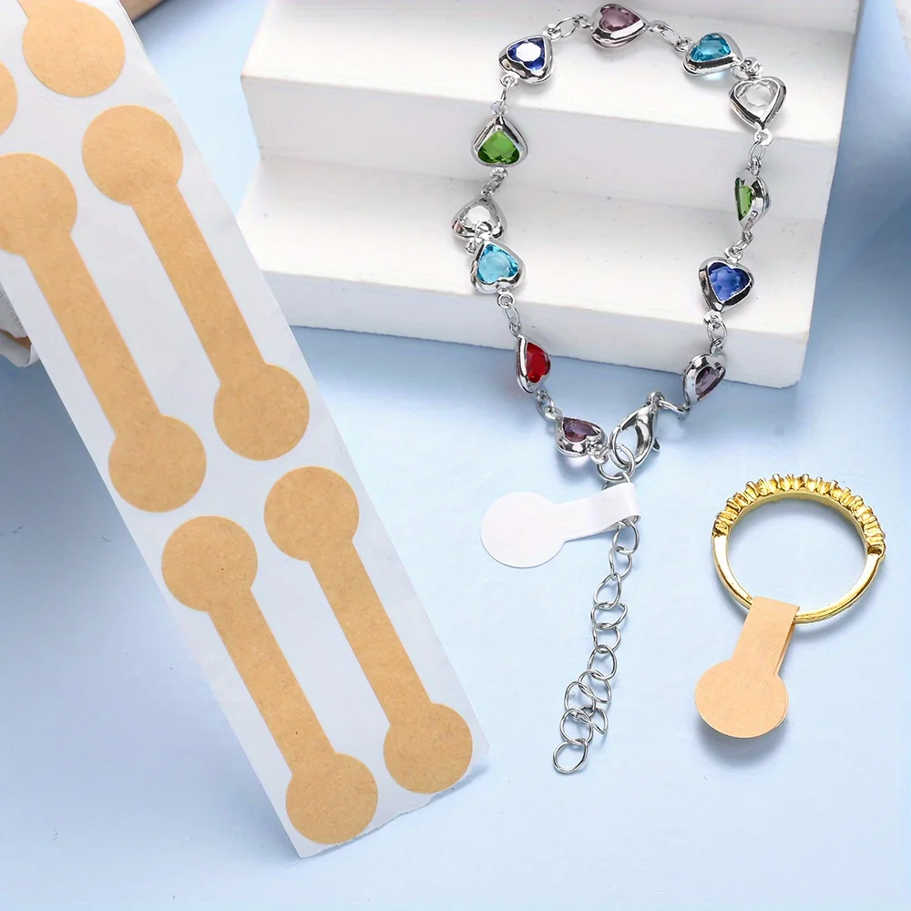 500Pcs/Roll Blank Paper Price Tags Portable Self Adhesive Stickers Jewelry Hangtags Necklace Ring Display Packaging Wholesale view 3