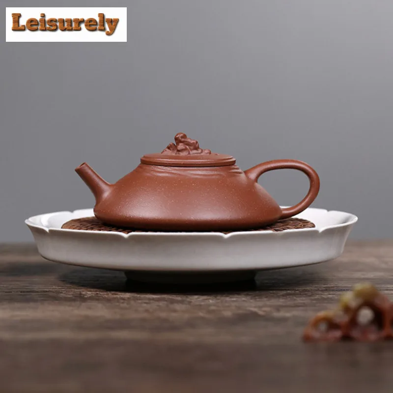 

80ml Classic Yixing Purple Clay Teapots Handmade Cloud Scoop Pot Raw Ore Downhill Mud Kettle Chinese Zisha Tea Set Ornaments Cha