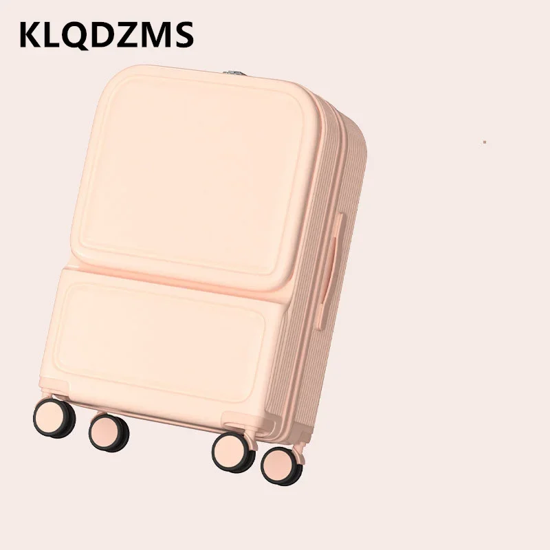 KLQDZMS-maleta de viaje con ruedas para mujer, Maleta de viaje con carga USB, equipaje rodante, 20 \