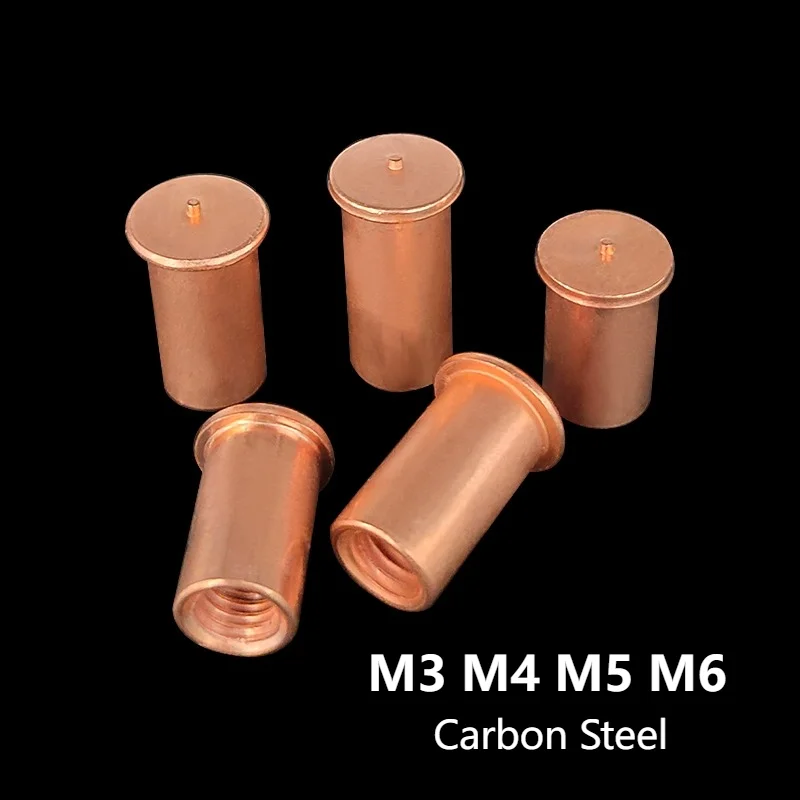 M3 M4 M5 M6 Copper Plated Carbon Steel Weld Threaded Studs For Capacitor Discharge Spot Nail Thread Connector Stud Welding Screw