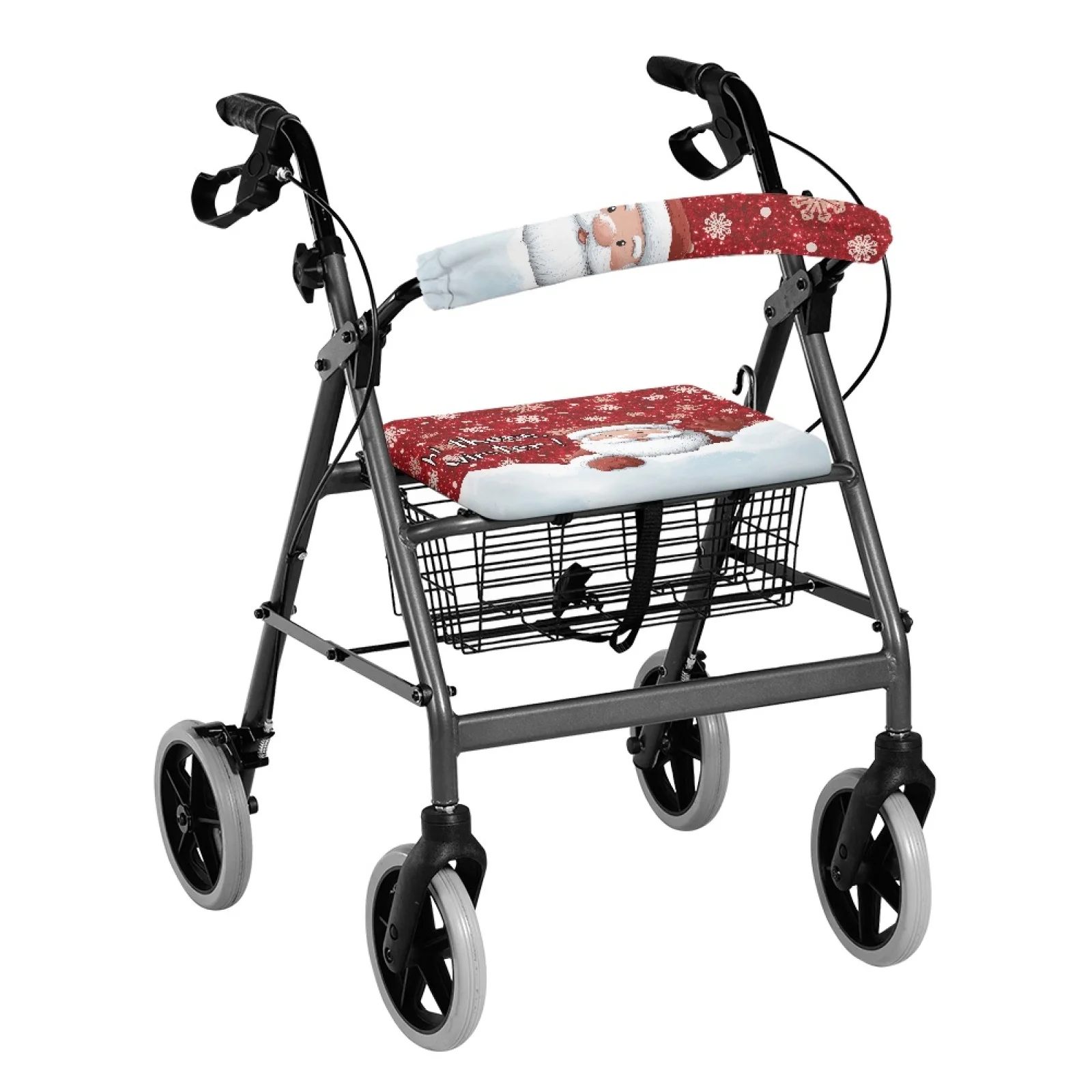 Coloranimal Gift Option Easy to Install 2PCS Walker Protection Decor Covers for Men for Streets Santa Snowflake Print
